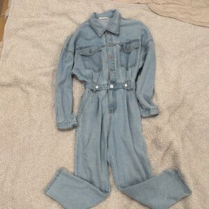 12th Tribe Vintage Wash Denim Jumpsuit